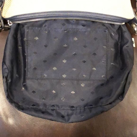 KATE SPADE Navy Leather & Woven Tote Crossbody Shoulder Bag Two Straps Included - Picture 15 of 15